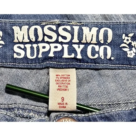 Mossimo Supply Co Jeans Womens Size 9 Distressed Trashed Ankle Crop Blue 99% Cot - Picture 3 of 9